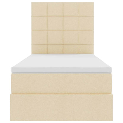 Bett mit Stauraum und LED mit LED Creme 100 x 200 cm Polyester