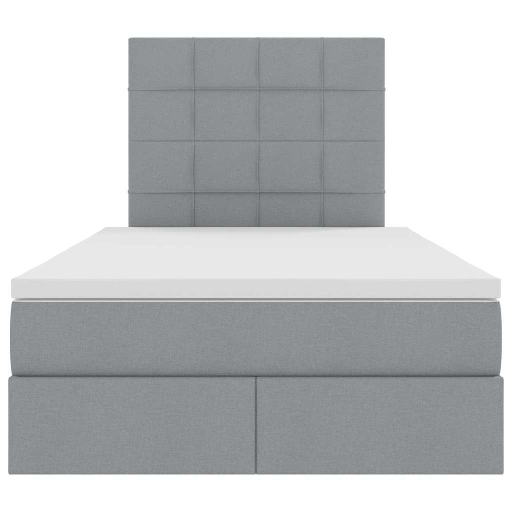 Bett mit Stauraum und LED Hellgrau 120 x 190 cm Polyester