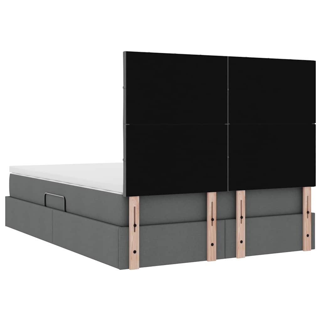vidaXL Bett mit Stauraum und LED Dunkelgrau 140 x 190 cm Polyester