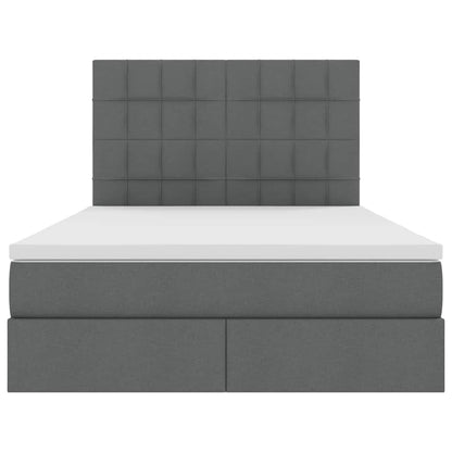 vidaXL Bett mit Stauraum und LED Dunkelgrau 140 x 190 cm Polyester
