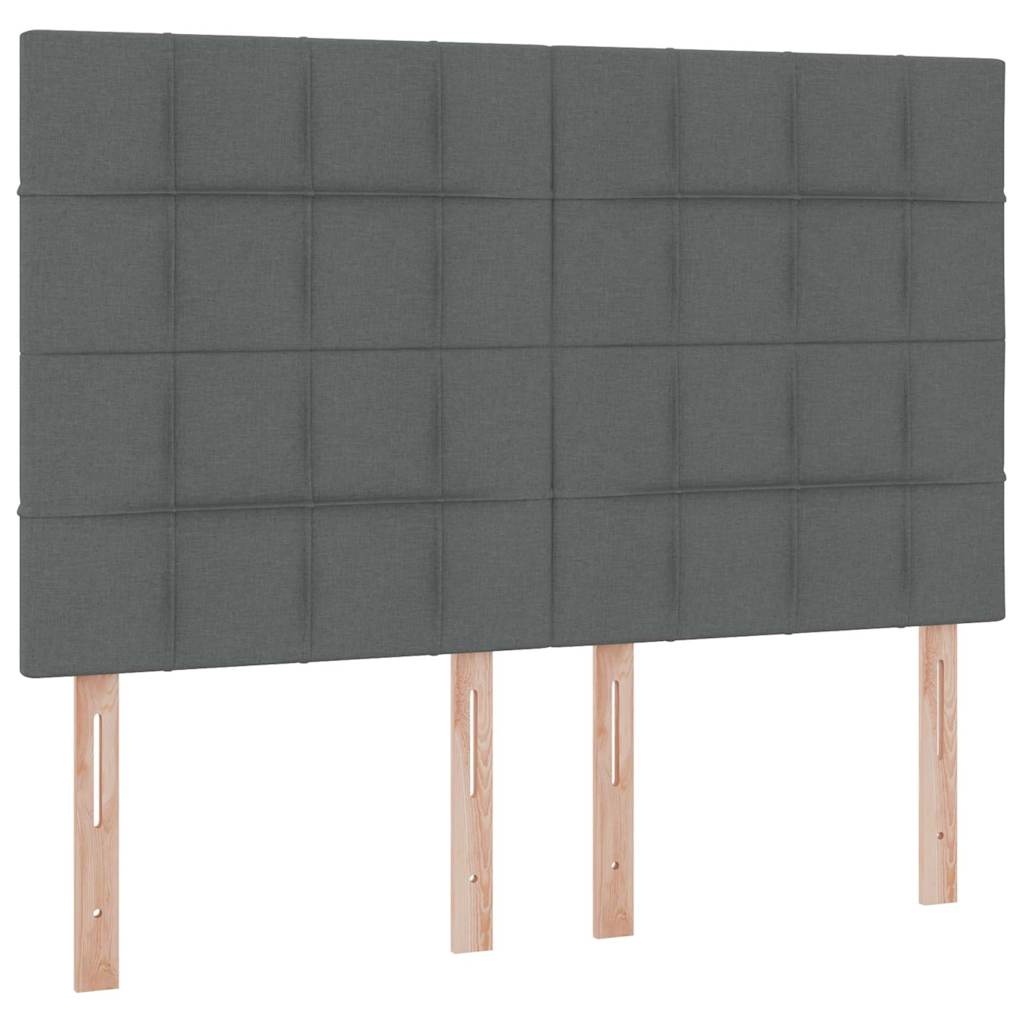 vidaXL Bett mit Stauraum und LED Dunkelgrau 140 x 190 cm Polyester