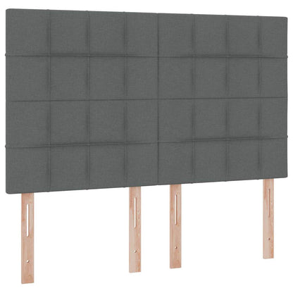 vidaXL Bett mit Stauraum und LED Dunkelgrau 140 x 190 cm Polyester