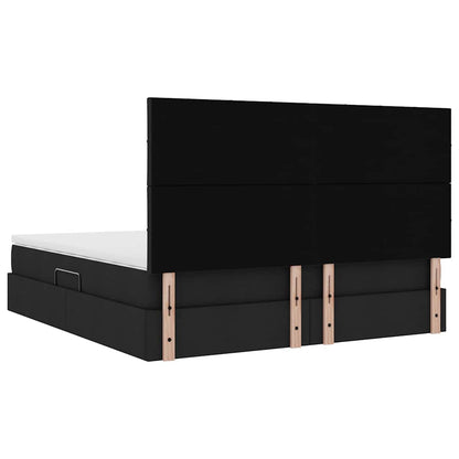 vidaXL Bett mit Stauraum und LED Schwarz 160 x 200 cm Polyester