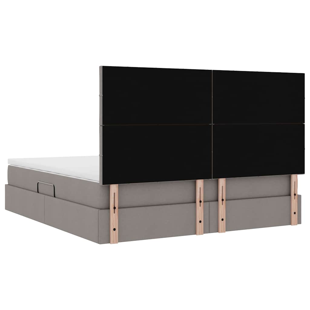 vidaXL Bett mit Stauraum und LED mit LED Taupe 160 x 200 cm Polyester