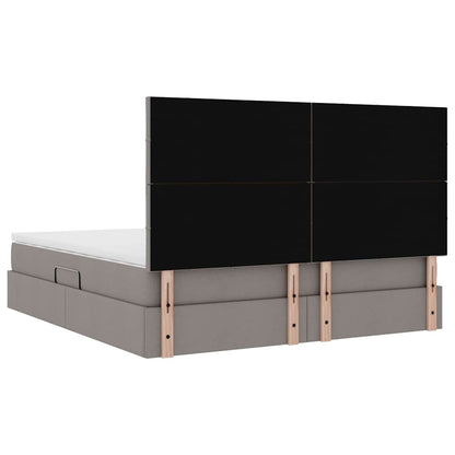 vidaXL Bett mit Stauraum und LED mit LED Taupe 160 x 200 cm Polyester