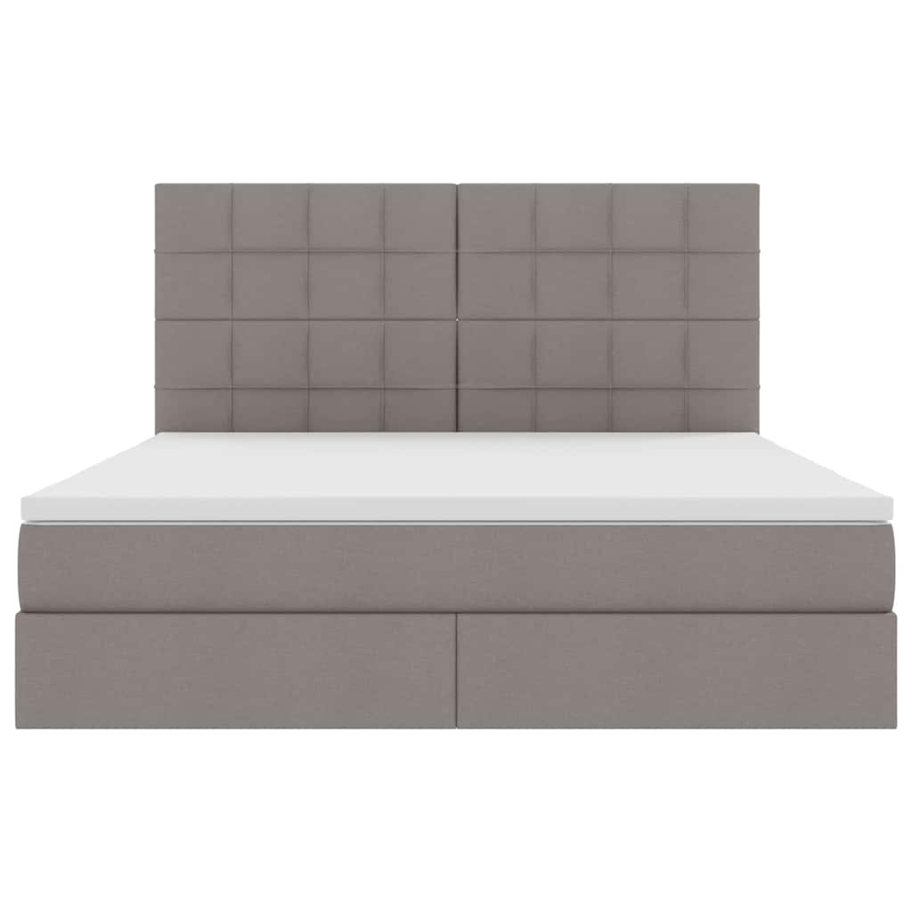 vidaXL Bett mit Stauraum und LED mit LED Taupe 160 x 200 cm Polyester