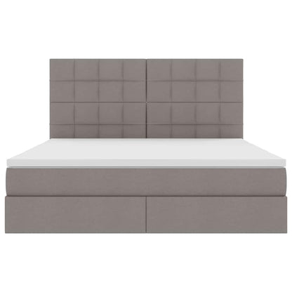 vidaXL Bett mit Stauraum und LED mit LED Taupe 160 x 200 cm Polyester