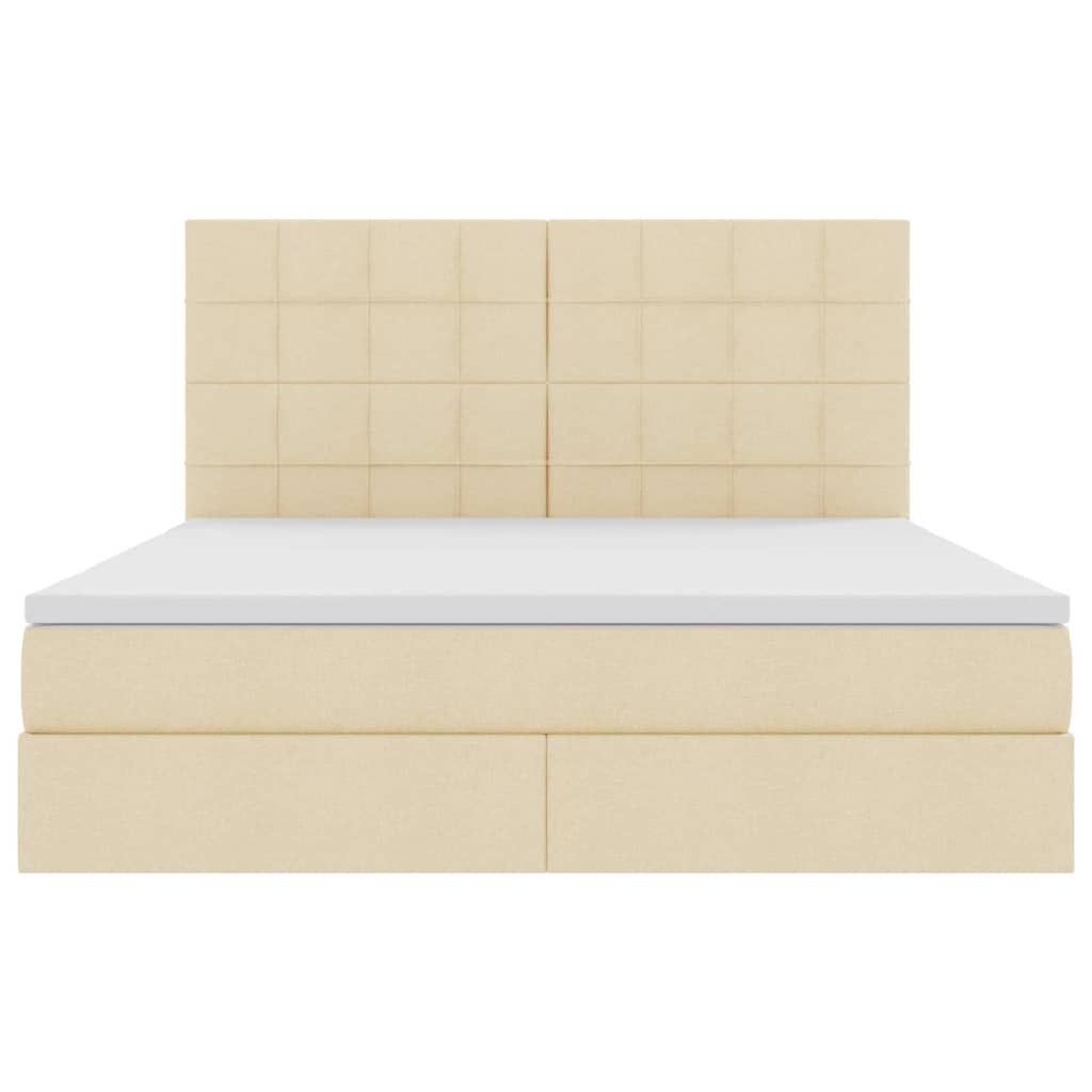 vidaXL Bett mit Stauraum und LED mit LED Creme 160 x 200 cm Polyester