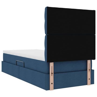 vidaXL Lit avec rangement et LED avec LED bleue 90 x 200 cm Polyester