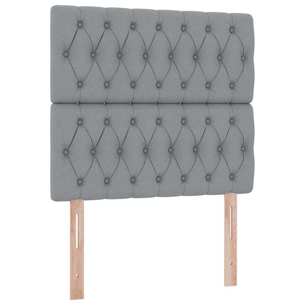 vidaXL Bett mit Stauraum und LED Hellgrau 100 x 200 cm Polyester