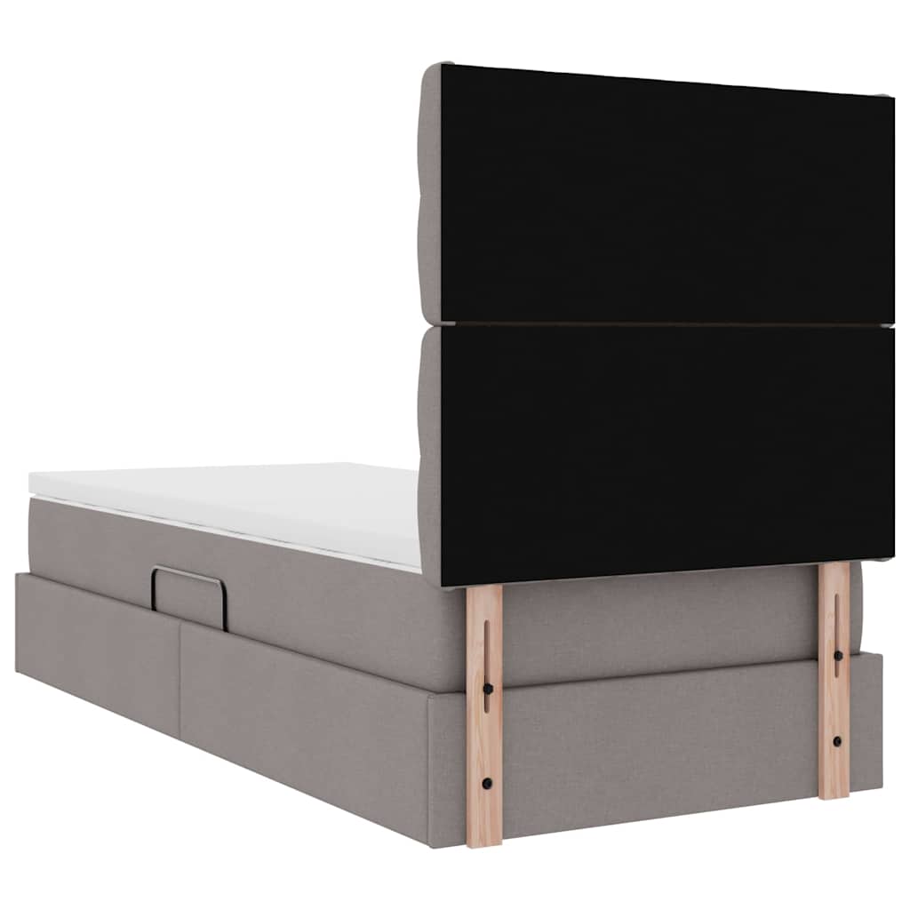 vidaXL Bett mit Stauraum und LED mit LED Taupe 100 x 200 cm Polyester