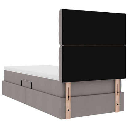 vidaXL Bett mit Stauraum und LED mit LED Taupe 100 x 200 cm Polyester