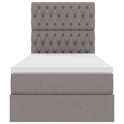 vidaXL Bett mit Stauraum und LED mit LED Taupe 100 x 200 cm Polyester