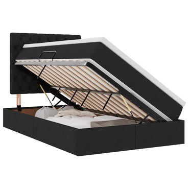 vidaXL Bett mit Stauraum und LED Schwarz 120 x 200 cm Polyester