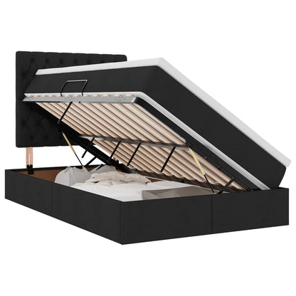 vidaXL Bett mit Stauraum und LED Schwarz 120 x 200 cm Polyester
