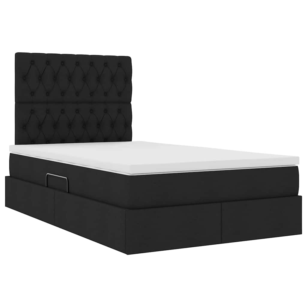 vidaXL Bett mit Stauraum und LED Schwarz 120 x 200 cm Polyester