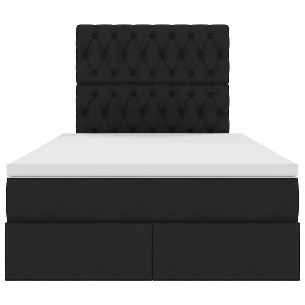 vidaXL Bett mit Stauraum und LED Schwarz 120 x 200 cm Polyester