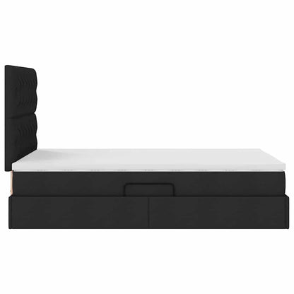vidaXL Bett mit Stauraum und LED Schwarz 120 x 200 cm Polyester