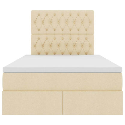 Bett mit Stauraum und LED mit LED Creme 120 x 200 cm Polyester