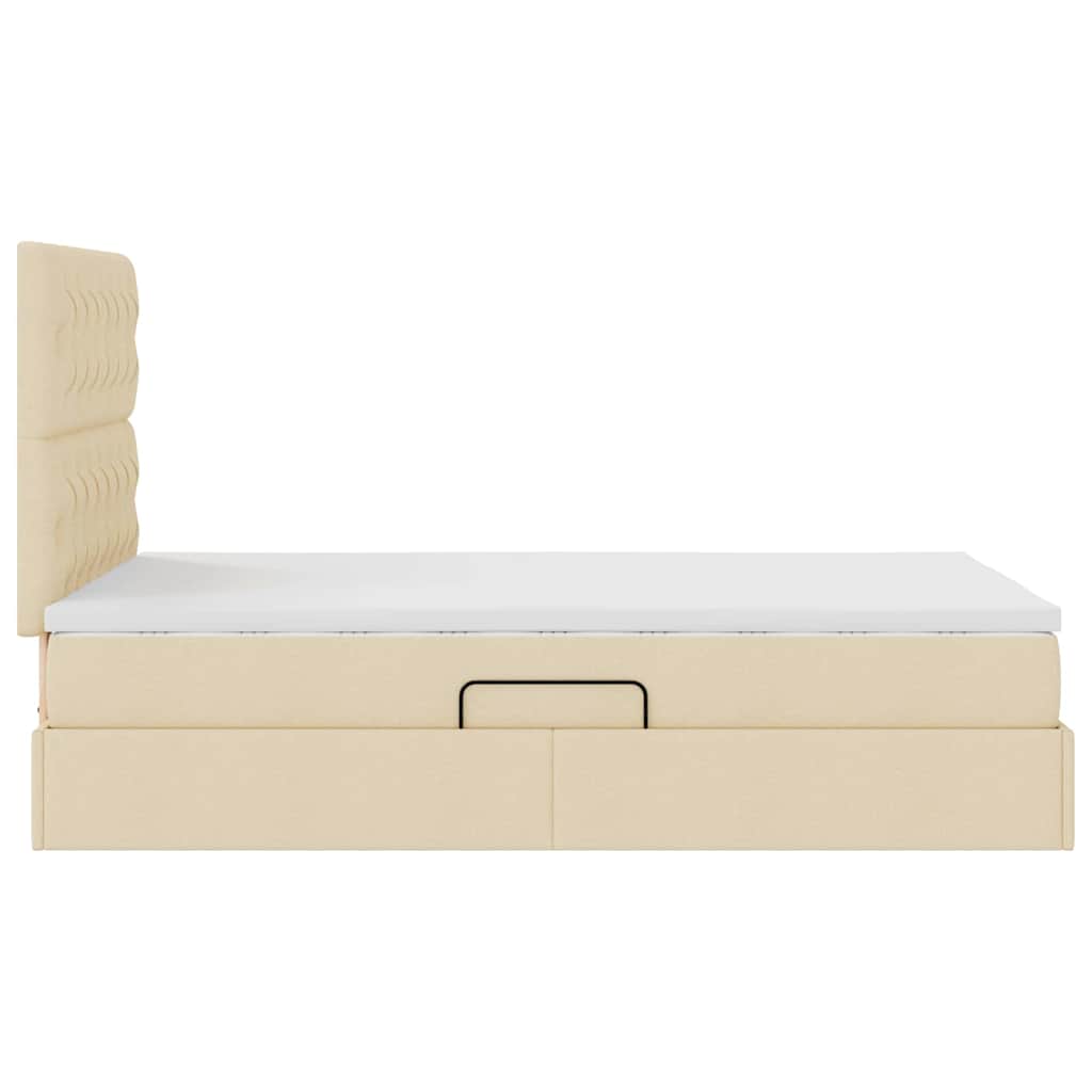 Bett mit Stauraum und LED mit LED Creme 120 x 200 cm Polyester