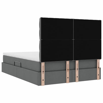 vidaXL Bett mit Stauraum und LED Dunkelgrau 140 x 190 cm Polyester