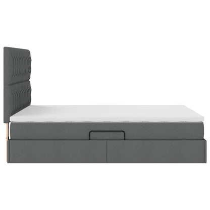 vidaXL Bett mit Stauraum und LED Dunkelgrau 140 x 190 cm Polyester