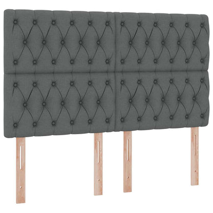 Bett mit Stauraum und LED Dunkelgrau 140 x 200 cm Polyester