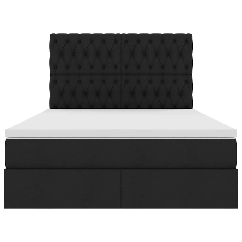 Bett mit Stauraum und LED Schwarz 140 x 200 cm Polyester