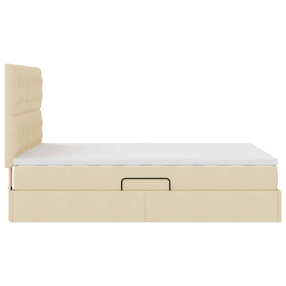 Bett mit Stauraum und LED mit LED Creme 140 x 200 cm Polyester