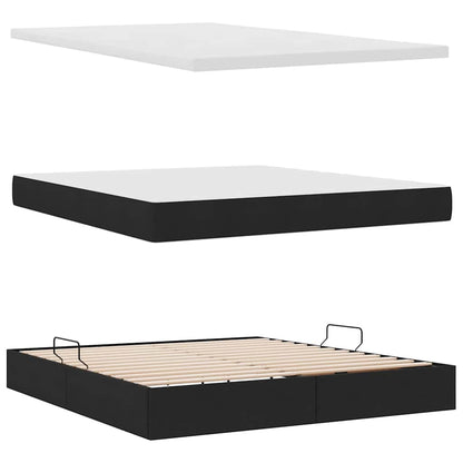 vidaXL Bett mit Stauraum und LED Schwarz 160 x 200 cm Polyester