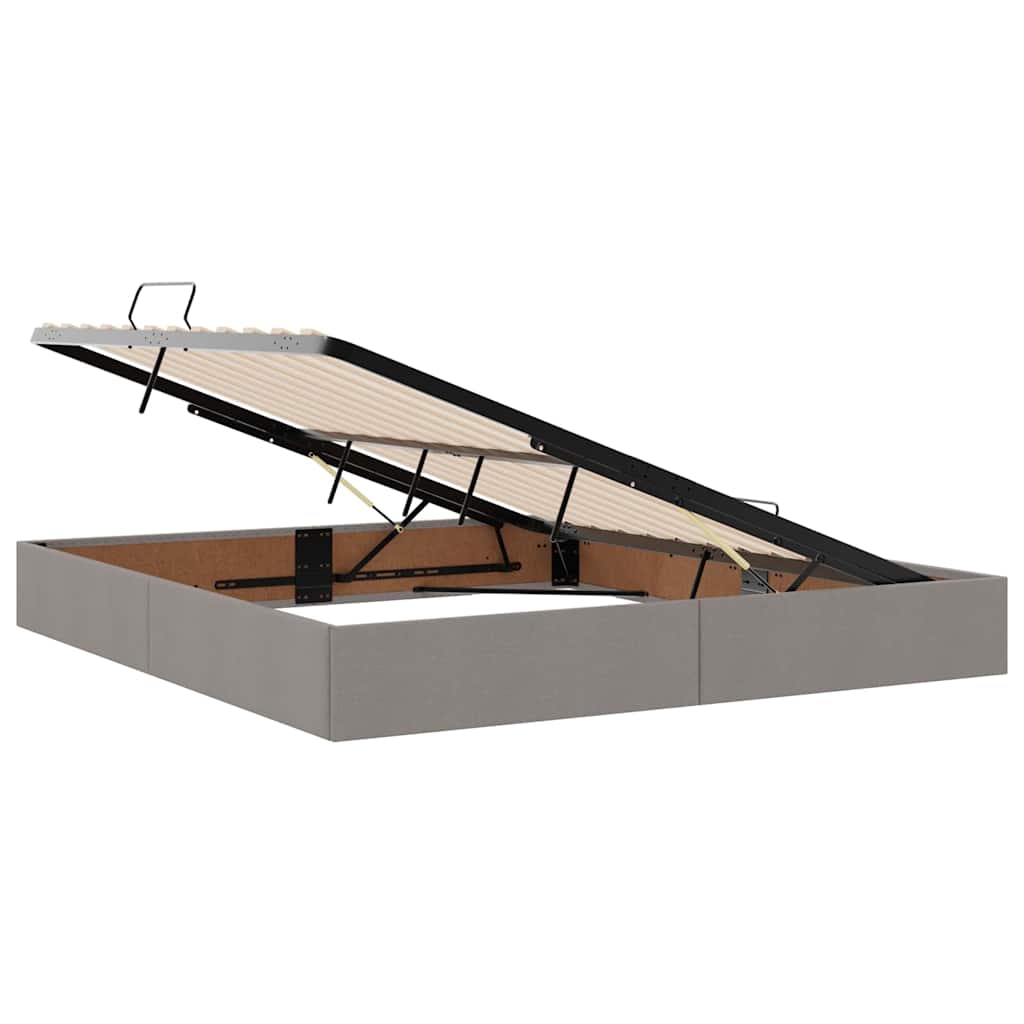 vidaXL Bett mit Stauraum und LED mit LED Taupe 160 x 200 cm Polyester