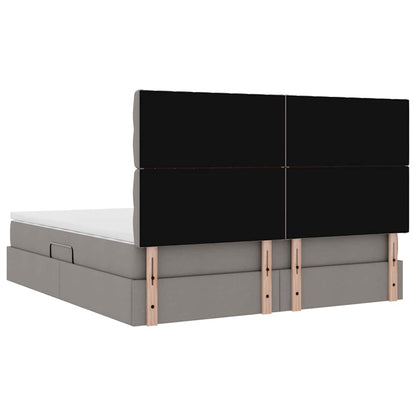 vidaXL Bett mit Stauraum und LED mit LED Taupe 160 x 200 cm Polyester