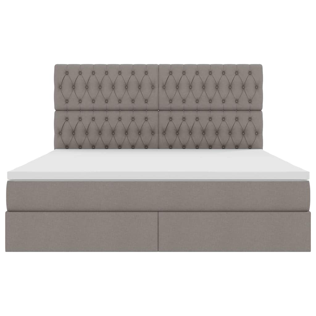 vidaXL Bett mit Stauraum und LED mit LED Taupe 160 x 200 cm Polyester