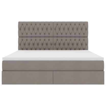 vidaXL Bett mit Stauraum und LED mit LED Taupe 160 x 200 cm Polyester