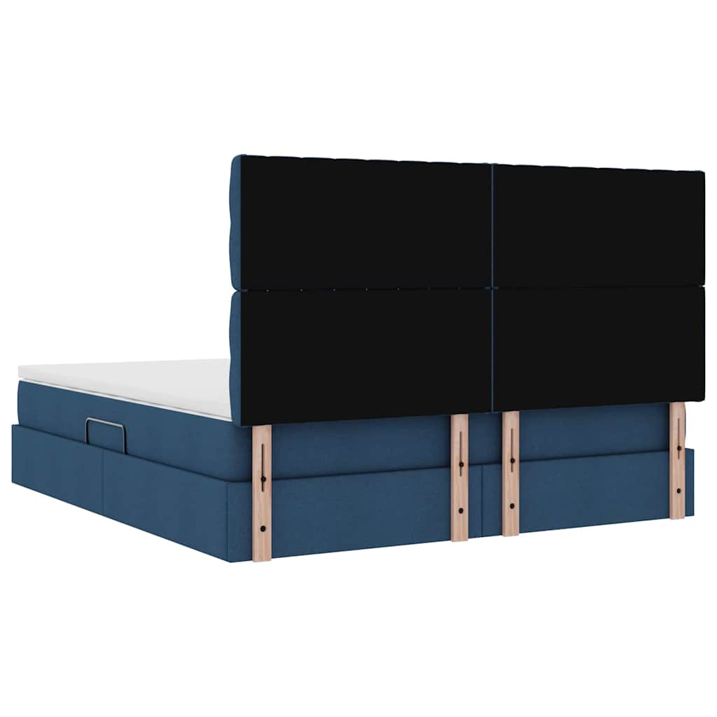 vidaXL Bett mit Stauraum und LED mit LED Blau 160 x 200 cm Polyester