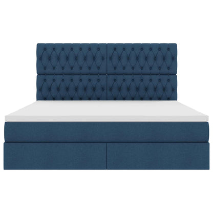 vidaXL Bett mit Stauraum und LED mit LED Blau 160 x 200 cm Polyester