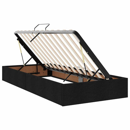 Bett mit Stauraum und LED mit LED Schwarz 90 x 190 cm Polyester