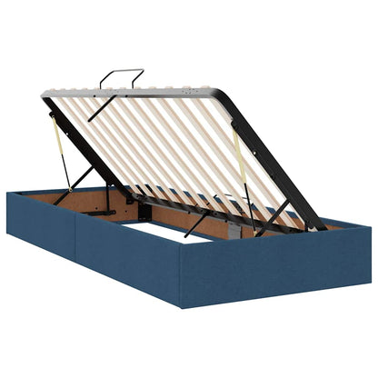 Bett mit Stauraum und LED mit LED Blau 90 x 200 cm Polyester