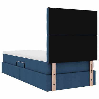 vidaXL Lit avec rangement et LED avec LED bleue 90 x 200 cm Polyester