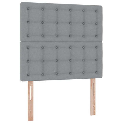 vidaXL Bett mit Stauraum und LED Hellgrau 100 x 200 cm Polyester