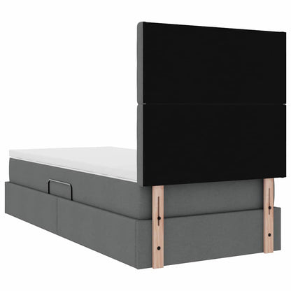 vidaXL Bett mit Stauraum und LED Dunkelgrau 100 x 200 cm Polyester