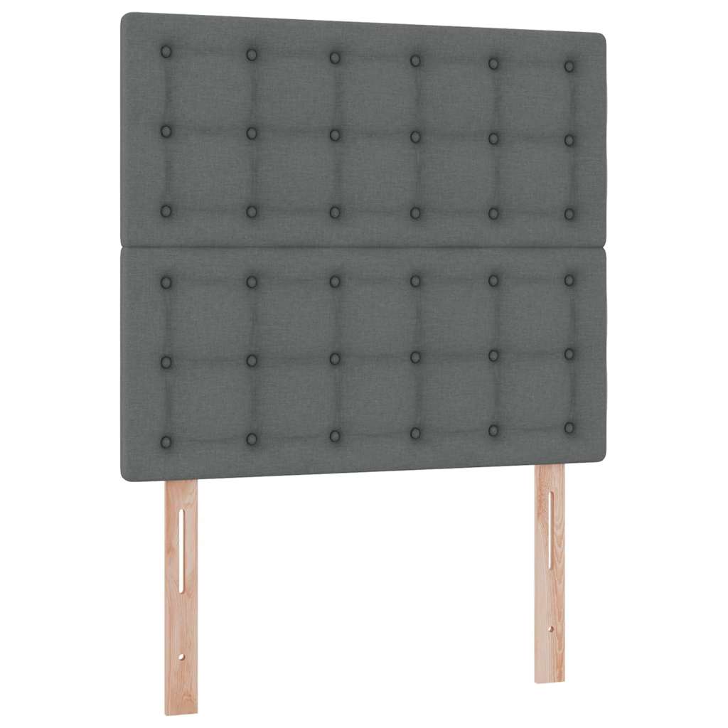 vidaXL Bett mit Stauraum und LED Dunkelgrau 100 x 200 cm Polyester