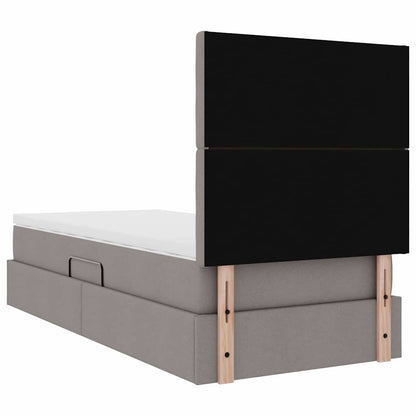 vidaXL Bett mit Stauraum und LED mit LED Taupe 100 x 200 cm Polyester