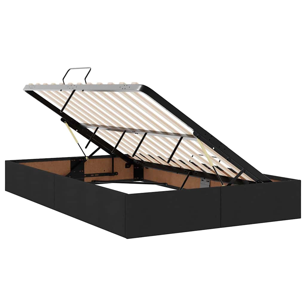 vidaXL Bett mit Stauraum und LED Schwarz 120 x 200 cm Polyester