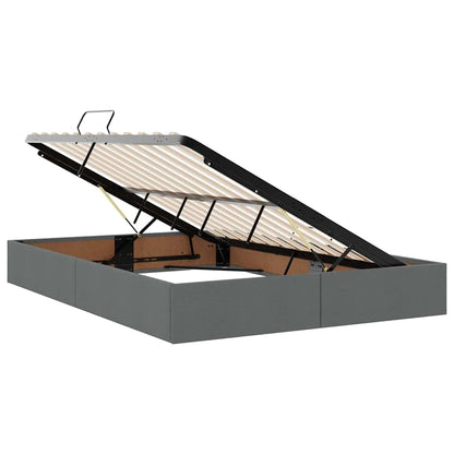 vidaXL Bett mit Stauraum und LED Dunkelgrau 140 x 190 cm Polyester