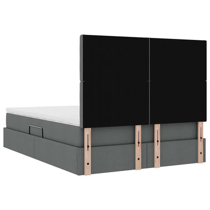 vidaXL Bett mit Stauraum und LED Dunkelgrau 140 x 190 cm Polyester