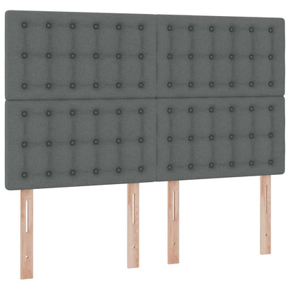 vidaXL Bett mit Stauraum und LED Dunkelgrau 140 x 190 cm Polyester
