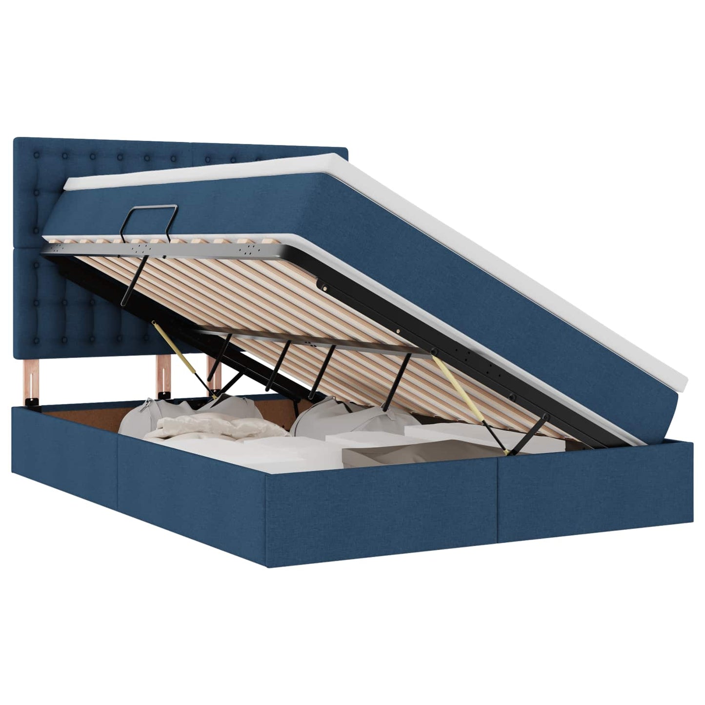 vidaXL Bett mit Stauraum und LED mit LED Blau 140 x 190 cm Polyester