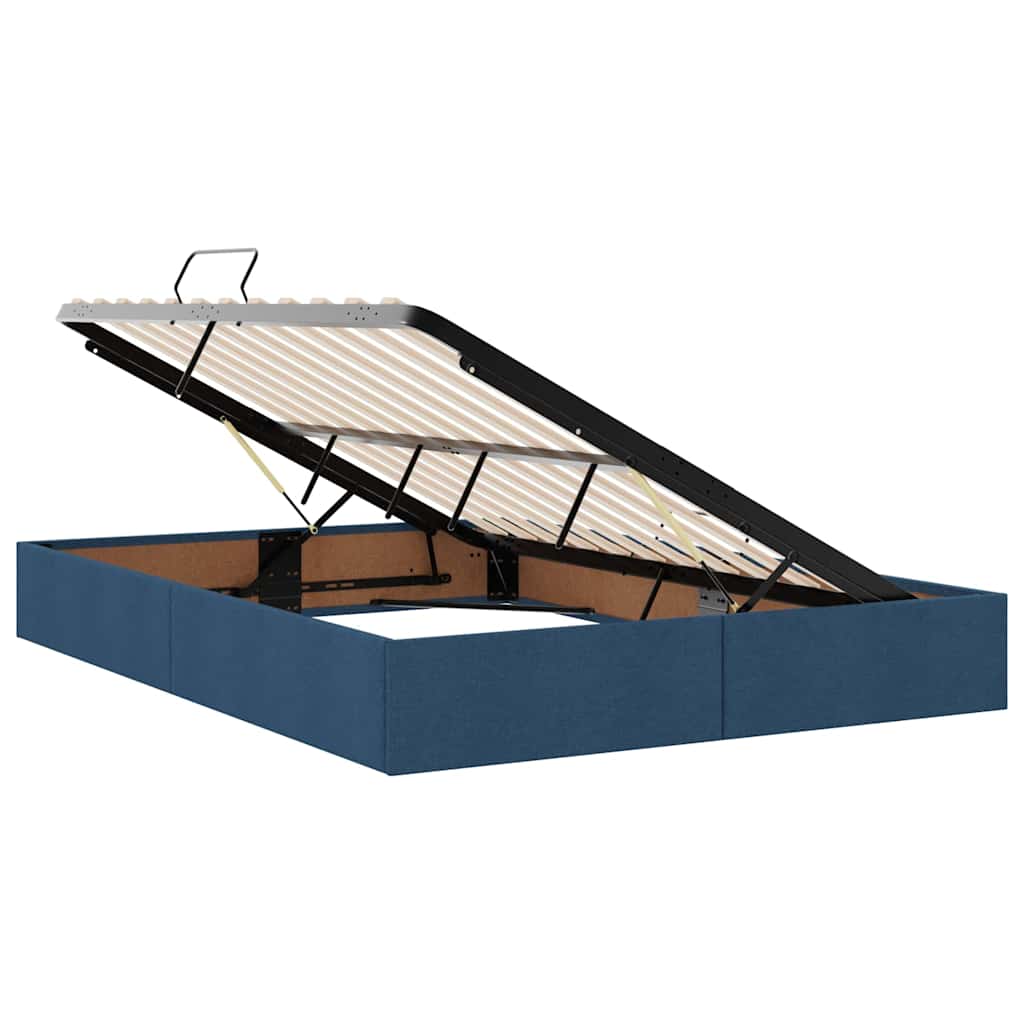 vidaXL Bett mit Stauraum und LED mit LED Blau 140 x 190 cm Polyester