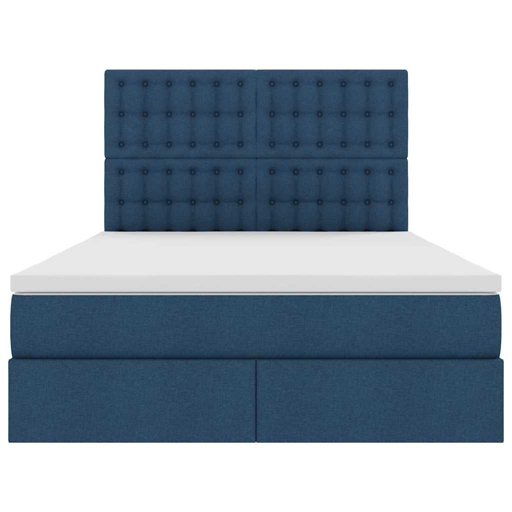 vidaXL Bett mit Stauraum und LED mit LED Blau 140 x 190 cm Polyester